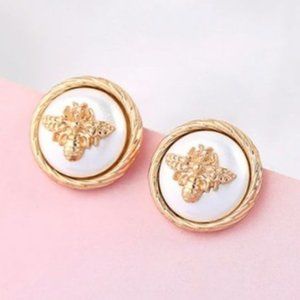 Anthropologie Circle Bee Earrings